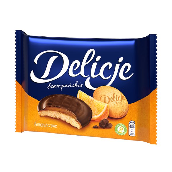 Delicje Szampańskie Biszkopty z galaretką pomarańczową oblewane czekoladą 294 g