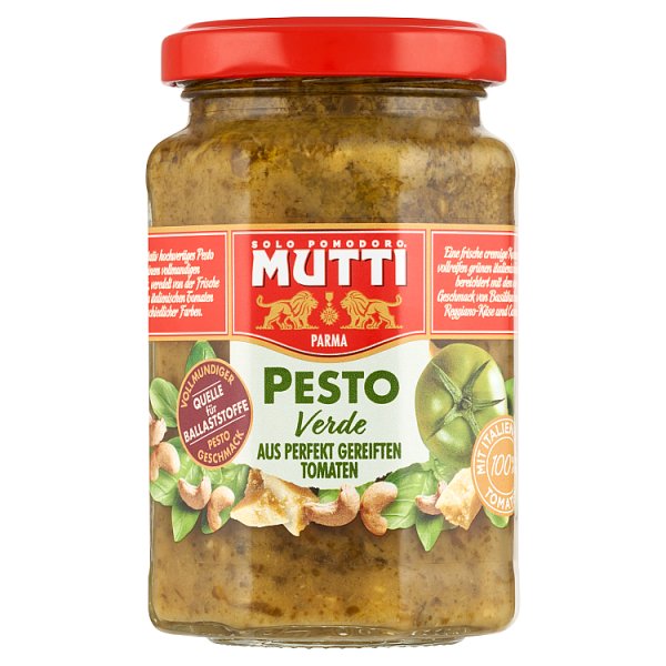 Mutti Sos z zielonych pomidorów z bazylią serem orzechami nerkowca 180 g