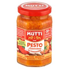 Mutti Sos z pomarańczowych pomidorów i czerwonej papryki z serem Pecorino Romano i migdałami 180 g