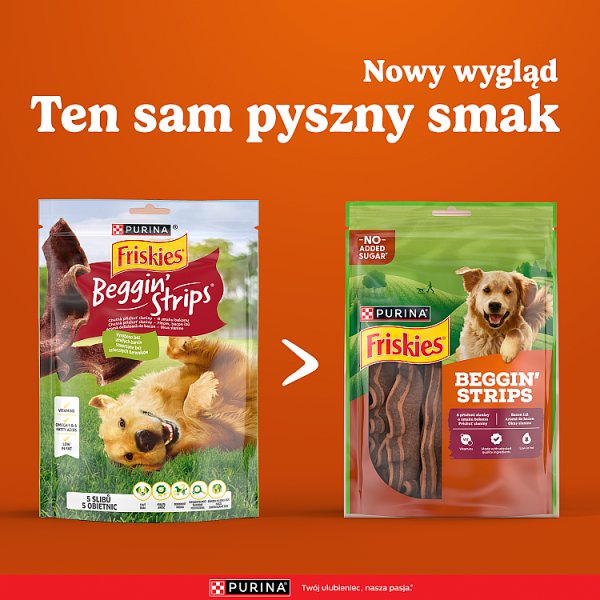 Friskies Beggin' Strips Uzupełniająca karma dla dorosłych psów o smaku bekonu 120 g