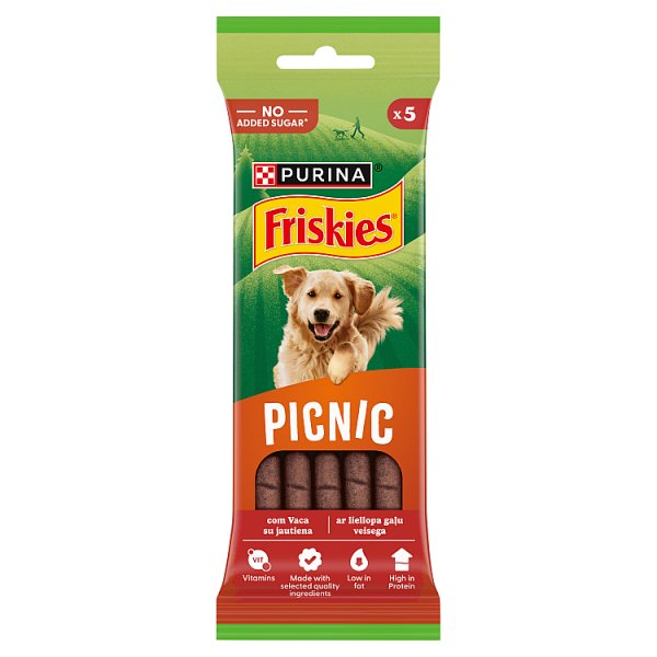 Friskies Picnic Uzupełniająca karma dla dorosłych psów z wołowiną 42 g (5 sztuk)