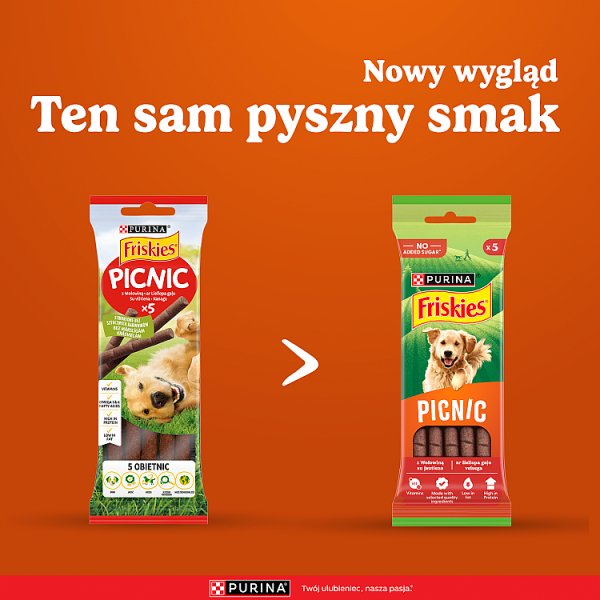 Friskies Picnic Uzupełniająca karma dla dorosłych psów z wołowiną 42 g (5 sztuk)