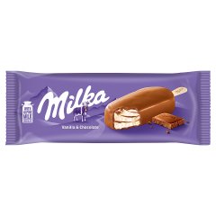 Milka Lody waniliowe z masą z czekoladą mleczną oblane czekoladą mleczną 90 ml