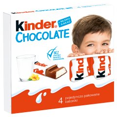 Kinder Chocolate Batonik z mlecznej czekolady z nadzieniem mlecznym 50 g (4 sztuki)