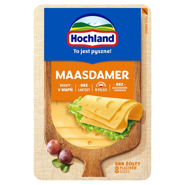Hochland Ser żółty maasdamer w plastrach 135 g