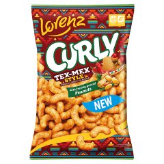 Lorenz Curly Chrupki kukurydziane ze świeżo zmielonymi orzeszkami o smaku pikantnych pomidorów 100 g