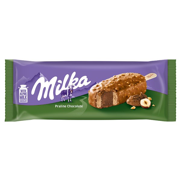Milka Lody orzechowe z sosem z czekoladą mleczną i pastą z orzechów laskowych 90 ml