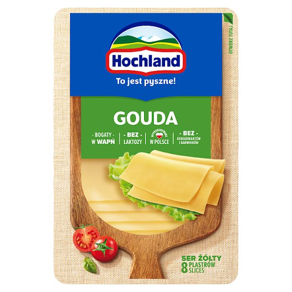Hochland Ser żółty gouda w plastrach 135 g