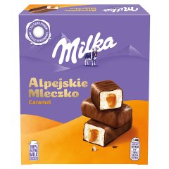 Milka Alpejskie Mleczko Pianka o smaku waniliowym z nadzieniem karmelowym 350 g
