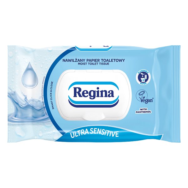 Regina Ultra Sensitive Nawilżany papier toaletowy z pantenolem 42 sztuki