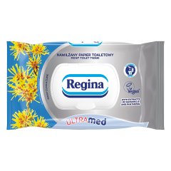 Regina Ultra Med Nawilżany papier toaletowy ekstrakt z oczaru wirginijskiego i pantenolu 42 sztuki