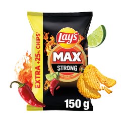 Lay's Max Strong Chipsy ziemniaczane karbowane o smaku ostrego chilli i limonki 120 g