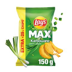 Lay's Max Chipsy ziemniaczane karbowane o smaku zielonej cebulki 120 g