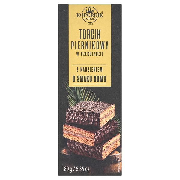 Kopernik Torcik piernikowy w czekoladzie z nadzieniem o smaku rumu 180 g