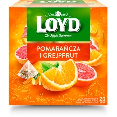 Loyd Herbatka owocowa aromatyzowana pomarańcza i grejpfrut 40 g (20 x 2 g)