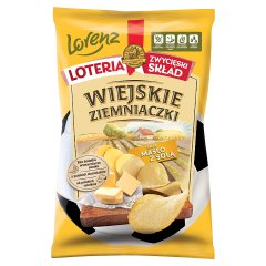 Wiejskie Ziemniaczki Chipsy ziemniaczane smak masło z solą 130 g