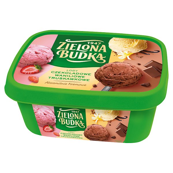 Zielona Budka Lody czekoladowe waniliowe truskawkowe 1000 ml