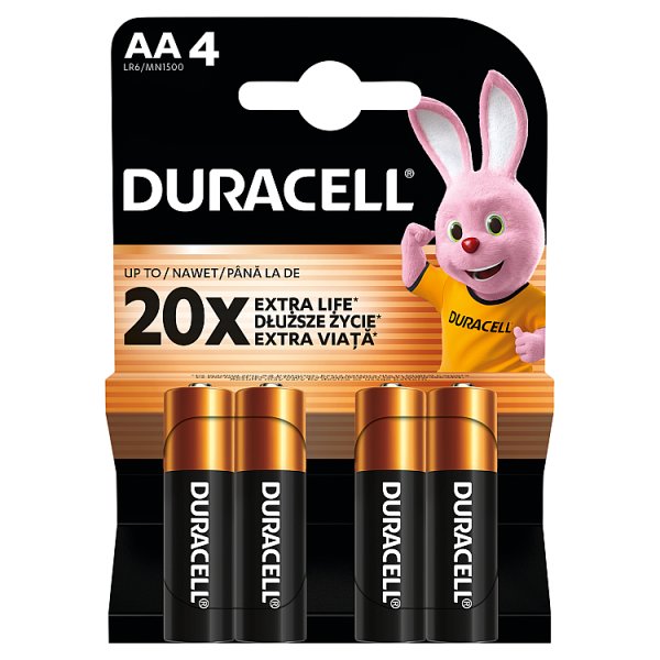 Duracell AA LR6 / MN1500 1,5 V/B Baterie alkaliczne 4 sztuki