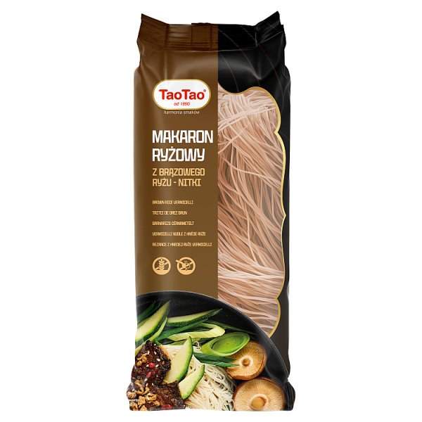Tao Tao Makaron ryżowy z brązowego ryżu nitki 170 g