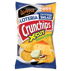 Crunchips X-cut Chipsy ziemniaczane o smaku sera i cebuli 130 g