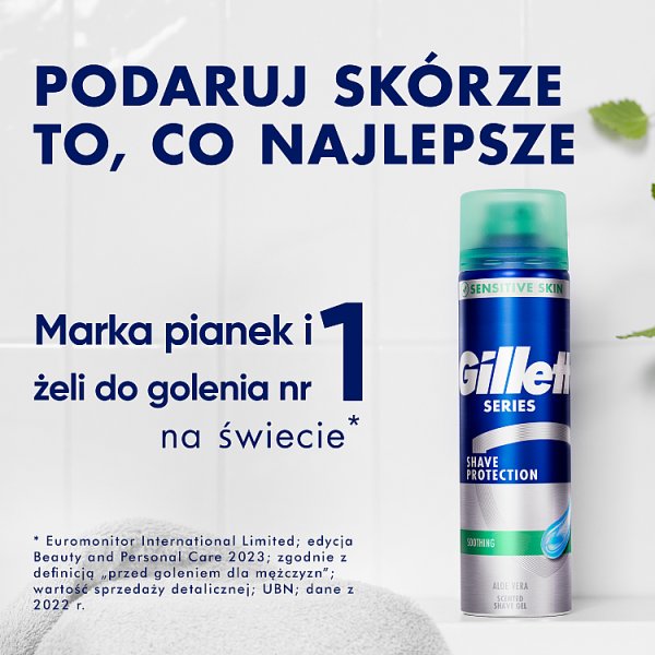 Gillette Series Kojący żel do golenia z aloesem, 240 ml