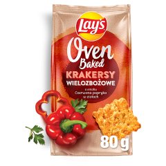 Lay's Oven Baked Krakersy wielozbożowe o smaku czerwona papryka w ziołach 80 g