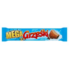 Grześki Mega Wafel przekładany kremem kakaowym w czekoladzie mlecznej 48 g