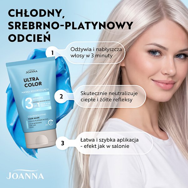 Joanna Ultra Color Maska koloryzująca chłodne odcienie blond 100 g