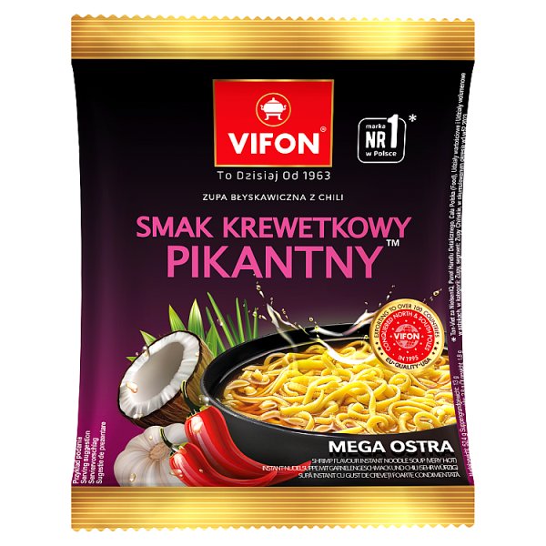 Vifon Zupa błyskawiczna z chili smak krewetkowy pikantny 70 g