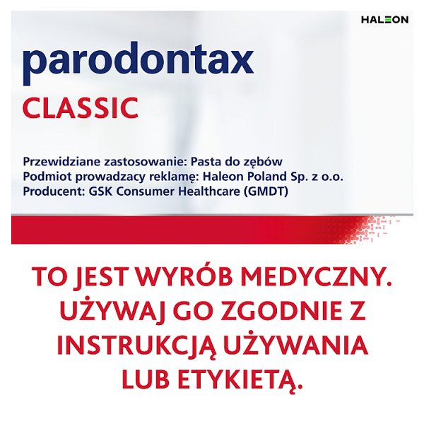 Parodontax Classic Pasta do zębów bez fluoru 75 ml