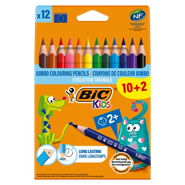 BIC Kids Evolution Triangle ECOlutions Kredki ołówkowe Pudełko 10+2szt