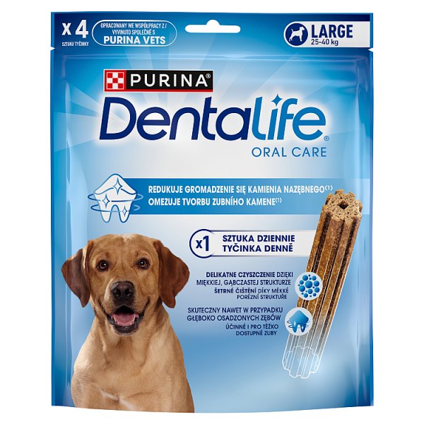 Dentalife Uzupełniająca karma dla dorosłych psów 25-40 kg 142 g (4 sztuki)