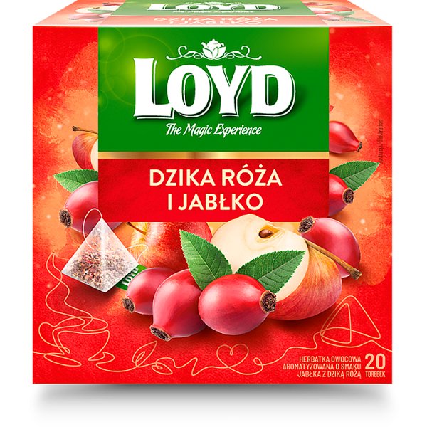 Loyd Herbatka owocowa aromatyzowana dzika róża i jabłko 40 g (20 x 2 g)