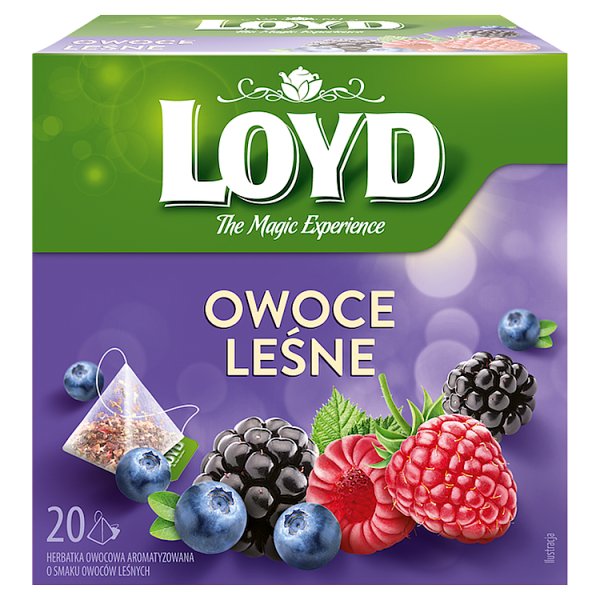 Loyd Herbatka owocowa aromatyzowana owoce leśne 40 g (20 x 2 g)