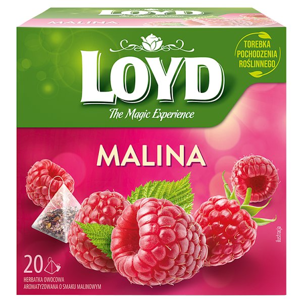Loyd Herbatka owocowa aromatyzowana malina 54 g (20 x 2,7 g)