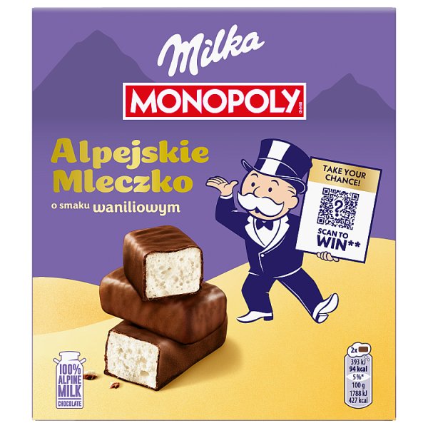 Milka Alpejskie Mleczko Pianka o smaku waniliowym 330 g