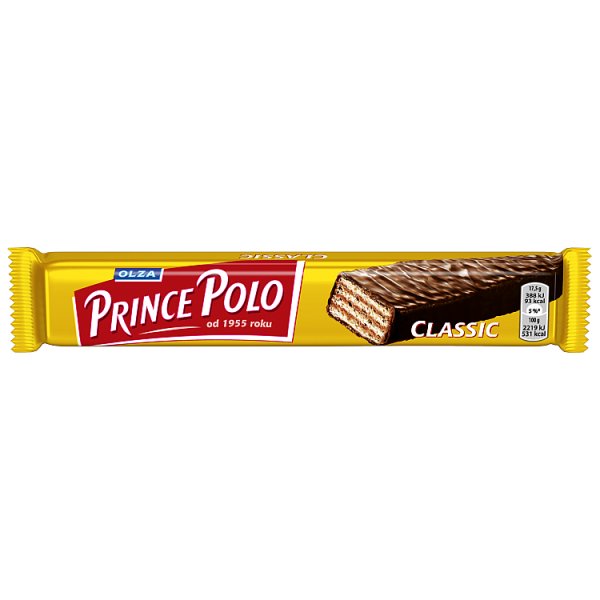 Prince Polo Classic Kruchy wafelek z kremem kakaowym oblany czekoladą 17,5 g