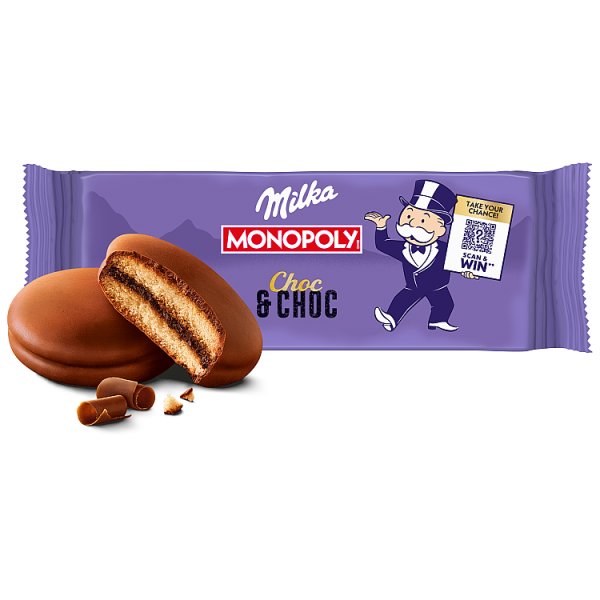 Milka Choc &amp; Choc Ciastka biszkoptowe przekładane nadzieniem kakaowym oblane czekoladą mleczną 150 g
