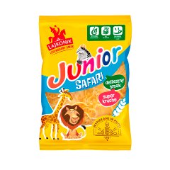 Lajkonik Junior Safari Drobne pieczywo o smaku waniliowym 125 g