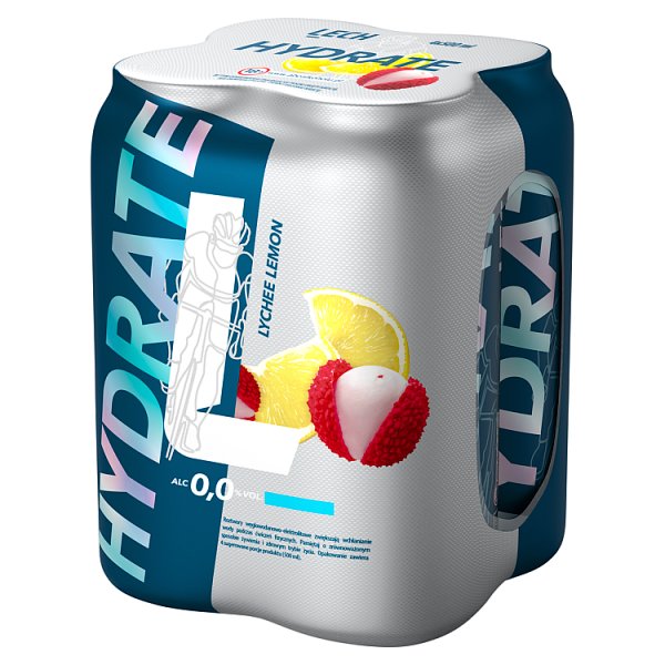 Lech Hydrate Piwo bezalkoholowe o smaku liczi i cytryny 2 l (4 x 0,5 l)