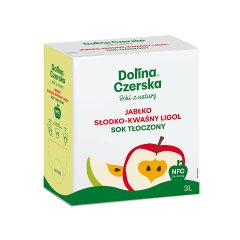 Dolina Czerska Sok tłoczony jabłko słodko-kwaśny ligol 3 l