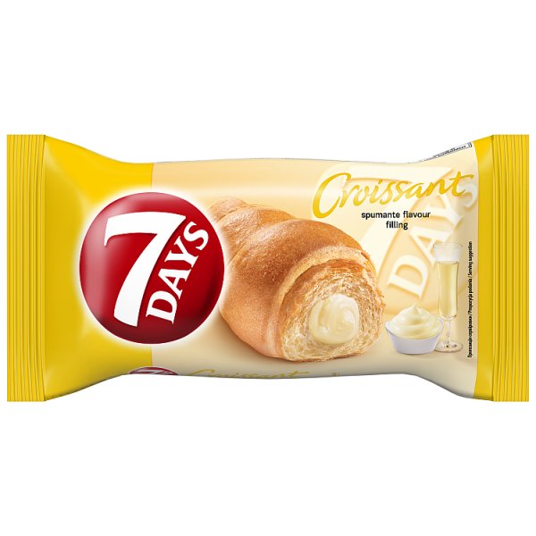 7Days Croissant rogalik z ciasta francuskiego z nadzieniem o smaku spumante - 60 g