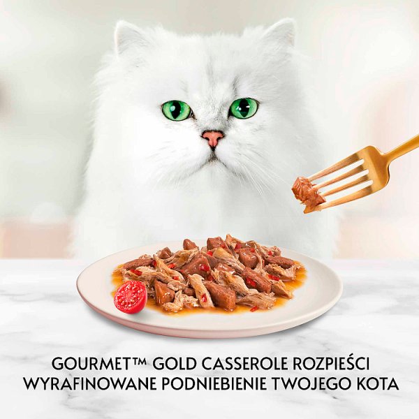 Gourmet Gold Karma dla kotów casserole z wołowiną i kurczakiem w sosie z pomidorami 85 g