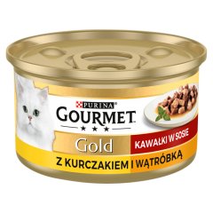 Gourmet Gold Karma dla kotów kurczak i wątróbka w sosie 85 g