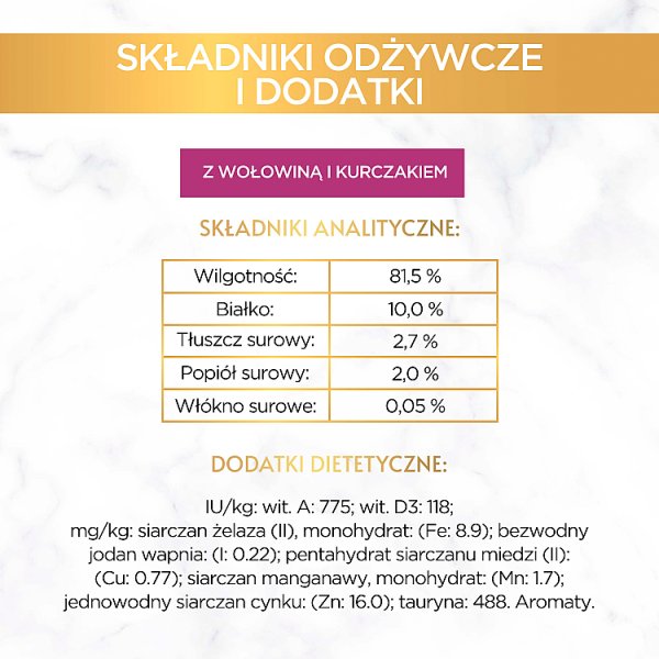 Gourmet Gold Karma dla kotów podwójna przyjemność wołowina i kurczak 85 g