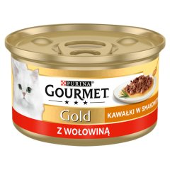 Gourmet Gold Karma dla kotów kawałki w smakowitym sosie z wołowiną 85 g