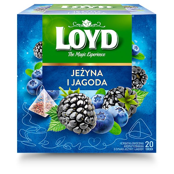 Loyd Herbatka owocowa aromatyzowana jeżyna i jagoda 40 g (20 x 2 g)