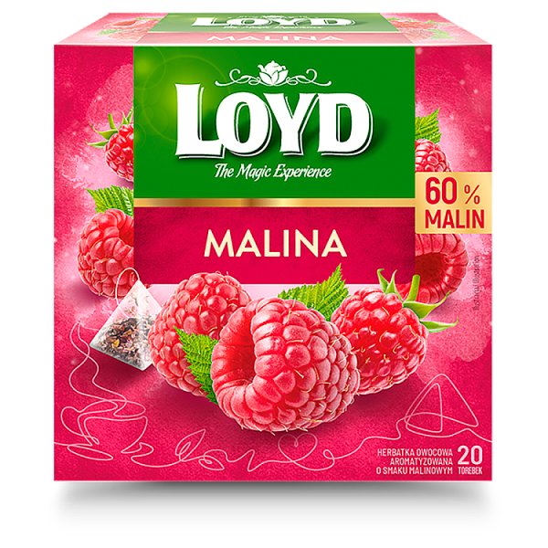 Loyd Herbatka owocowa aromatyzowana malina 54 g (20 x 2,7 g)