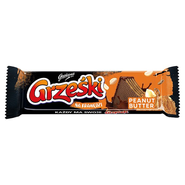 Grześki Na krawędzi Wafel przekładany kremem arachidowym 40 g