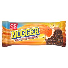 Nogger Lody o smaku waniliowym z nadzieniem karmelowym w polewie o smaku czekoladowym 90 ml
